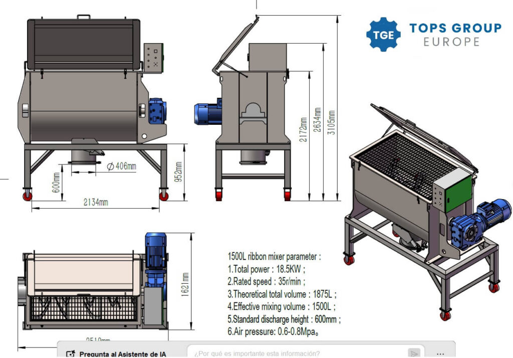 Mezcladora de bandas TDPM-1500