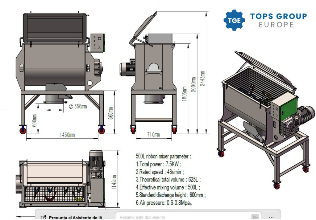 Mezcladora de bandas TDPM-500
